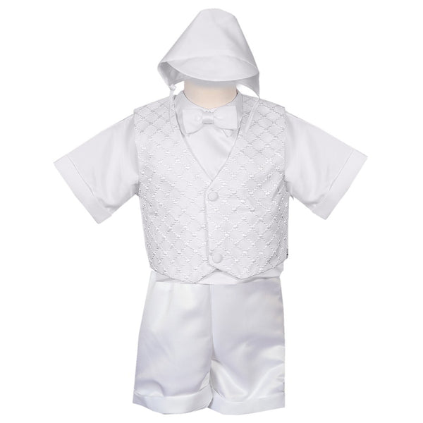 Rafael Collection Little Boys 4 pc Organza Vest Hat Baptism Outfit 2-4 - SophiasStyle.com