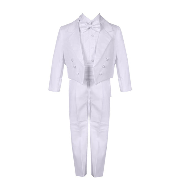 Baby Boys White 5 Piece Vest Jacket Pants Special Occasion Tuxedo Suit 3-24M - SophiasStyle.com