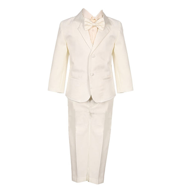 Little Boys Ivory 5 Piece Vest Jacket Pants Special Occasion Tuxedo Suit 2-7 - SophiasStyle.com