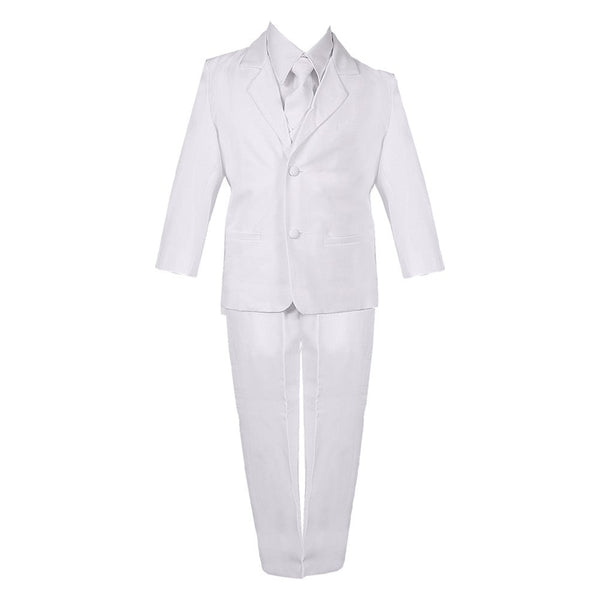 Big Boys White 5 Piece Classic Vest Jacket Pants Special Occasion Suit 8-20 - SophiasStyle.com
