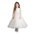 Petite Adele Big Girls Ivory Solid Lace Overlaid Junior Bridesmaid Dress 8-12 - SophiasStyle.com