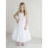 Petite Adele Big Girls White Lace Overlay Megan Junior Bridesmaid Dress 8-12 - SophiasStyle.com