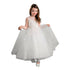 Petite Adele Big Girls Ivory Tulle Illusion Junior Bridesmaid Dress 8-16 - SophiasStyle.com