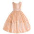 Petite Adele Little Girls Champagne Dull Satin Flower Girl Dress 2T-6 - SophiasStyle.com