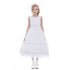 Petite Adele Big Girls White Organza Stripe Junior Bridesmaid Dress 8-12 - SophiasStyle.com