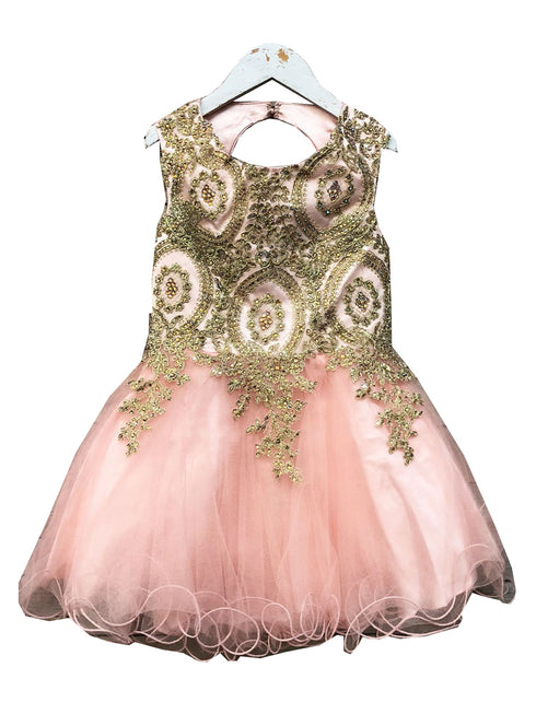 Petite Adele Girls Blush Embroidered Chandra Junior Bridesmaid Dress 6-16 - SophiasStyle.com