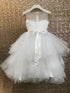 Petite Adele Big Girls Ivory Beaded Applique Fancy Junior Bridesmaid Dress 8-16 - SophiasStyle.com