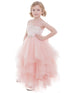 Petite Adele Big Girls Pink Beaded Applique Fancy Junior Bridesmaid Dress 8-16 - SophiasStyle.com