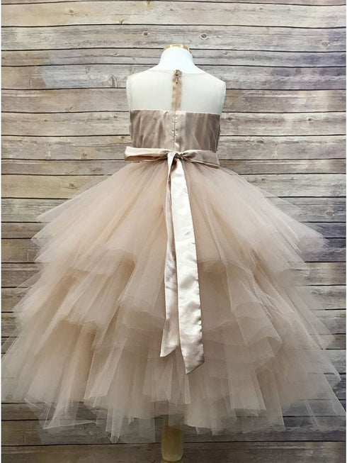 Petite Adele Big Girls Rose Gold Beaded Fancy Junior Bridesmaid Dress 8-16 - SophiasStyle.com