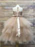 Petite Adele Big Girls Rose Gold Beaded Fancy Junior Bridesmaid Dress 8-16 - SophiasStyle.com
