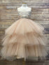 Petite Adele Big Girls Rose Gold Beaded Fancy Junior Bridesmaid Dress 8-16 - SophiasStyle.com