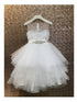 Petite Adele Big Girls White Beaded Applique Fancy Junior Bridesmaid Dress 8-16 - SophiasStyle.com