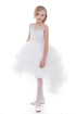 Petite Adele Big Girls Ivory Beaded Hi-Low Ruffle Abella Special Occasion Dress 8-12 - SophiasStyle.com
