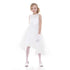 Petite Adele Little Girls White Satin Hi-Low Savannah Flower Girl Dress 2-6 - SophiasStyle.com