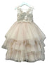 Petite Adele Big Girls Rose Gold 3D Applique Lavish Junior Bridesmaid Dress 8-16 - SophiasStyle.com