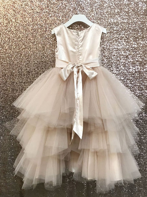 Petite Adele Big Girls Rose Gold 3D Applique Lavish Junior Bridesmaid Dress 8-16 - SophiasStyle.com
