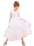Petite Adele Little Girls White 3D Applique Lavish Flower Girl Dress 2-6 - SophiasStyle.com