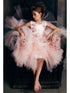 Petite Adele Big Girls Blush 3D Applique Alluring Junior Bridesmaid Dress 8-12 - SophiasStyle.com