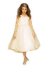 Petite Adele Little Girls Champagne Embroidered Hi-Low Flower Girl Dress 2-6 - SophiasStyle.com