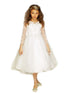 Petite Adele Big Girls Ivory Embroidered Hi-Low Mayra Communion Dress 8-16 - SophiasStyle.com
