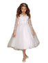 Petite Adele Little Girls White Embroidered Hi-Low Mayra Flower Girl Dress 2-6 - SophiasStyle.com