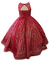Petite Adele Little Girls Red Jewel Illusion Neckline Pageant Dress 2-6 - SophiasStyle.com