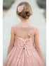 Petite Adele Big Girls Mauve Jewel Illusion Neckline Pageant Dress 8-16 - SophiasStyle.com