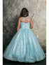 Petite Adele Little Girls Blue Jewel Illusion Neckline Pageant Dress 2-6 - SophiasStyle.com
