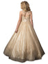 Petite Adele Little Girls Champagne Jewel Illusion Neckline Pageant Dress 2-6 - SophiasStyle.com