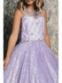 Petite Adele Little Girls Lilac Jewel Illusion Neckline Pageant Dress 2-6 - SophiasStyle.com