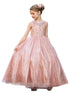 Petite Adele Big Girls Mauve Jewel Illusion Neckline Pageant Dress 8-16 - SophiasStyle.com