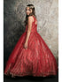 Petite Adele Little Girls Red Jewel Illusion Neckline Pageant Dress 2-6 - SophiasStyle.com