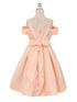 Crayon Kids Girls Multi Color Cold Shoulder Rhinestone Bow Christmas Dress 2T-14 - SophiasStyle.com