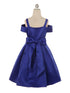 Crayon Kids Girls Multi Color Cold Shoulder Rhinestone Bow Christmas Dress 2T-14 - SophiasStyle.com