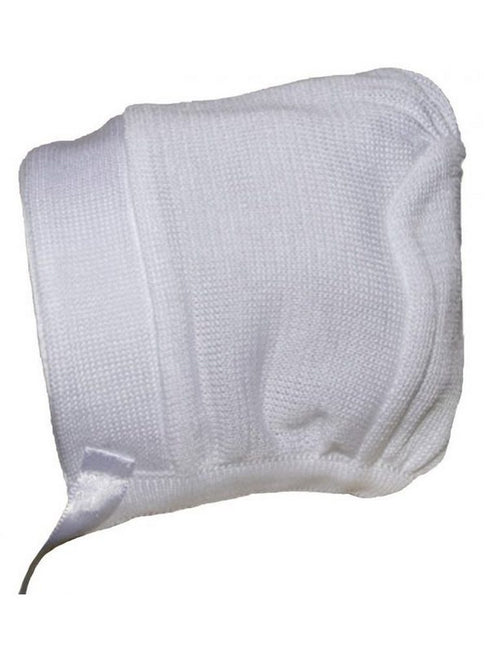 Baby Boys White Cotton Knit Hat 0-24M - SophiasStyle.com