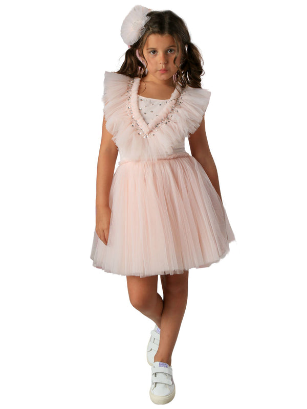 Ooh La La Couture Girls Blush Sequin Top Tulle Skirt Clementine Dress, Sizes 12M-14 - SophiasStyle.com