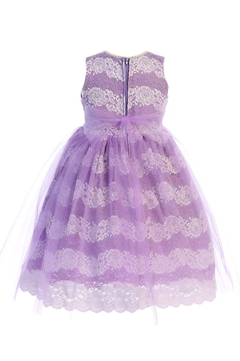 Just Kids Girls Multi Color Floral Lace Tulle Pearls Easter Dress 2T-14 - SophiasStyle.com