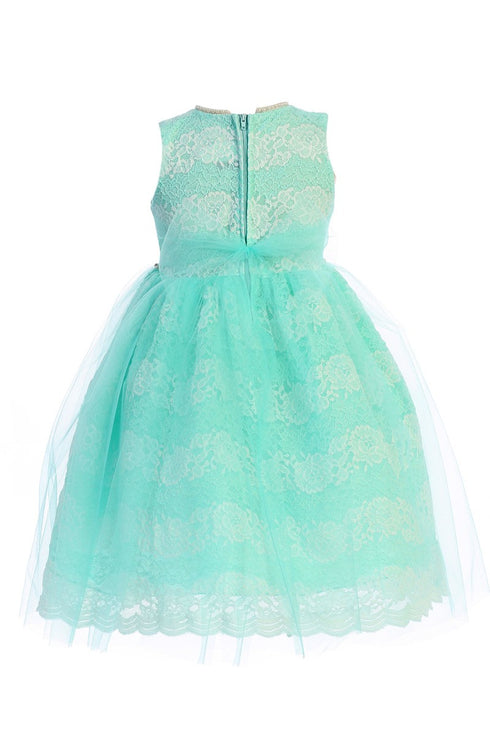 Just Kids Girls Multi Color Floral Lace Tulle Pearls Easter Dress 2T-14 - SophiasStyle.com