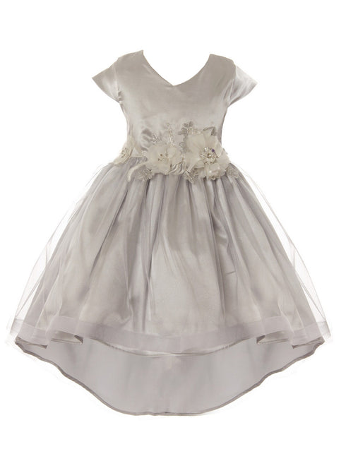 Just Kids Girls Tulle High-Low Sparkle Flower Christmas Dress 2T-14 - SophiasStyle.com