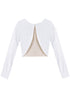 Crayon Kids Big Girls White Long Sleeve Button Velvet Bolero Sweater 8-14 - SophiasStyle.com
