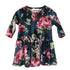 Petite Adele Girls Blue Floral Print Velvet Long Sleeve Christmas Dress 2T-8 - SophiasStyle.com