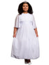 Kids Dream Big Girls White Butterfly Sleeve Plus Size Communion Dress 18.5-20.5 - SophiasStyle.com