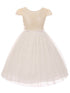 Kids Dream Girls Ivory Sequins Tulle Plus Size Junior Bridesmaid Dress 14.5-20.5 - SophiasStyle.com