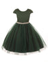 Kids Dream Big Girls Green Cap Sleeve Satin Tulle Plus Size Dress 16.5-20.5 - SophiasStyle.com