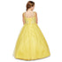 Big Girls Yellow Crystal Beading Glitter Tulle Floor Length Pageant Dress 8-16 - SophiasStyle.com