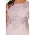 Big Girls Dusty Rose Pearl Bead Coiled Lace Tulle Junior Bridesmaid Dress 8-14 - SophiasStyle.com