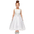 Little Girls White Pearl Bead Coiled Lace Satin Tulle Flower Girl Dress 4-6 - SophiasStyle.com