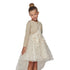 Little Girls Beige Metallic Shiny Rhinestone Flower Button Sweater Bolero 2T-6 - SophiasStyle.com