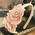 Petite Adele Girls Champagne 3D Flowers Handmade Hard Headband - SophiasStyle.com