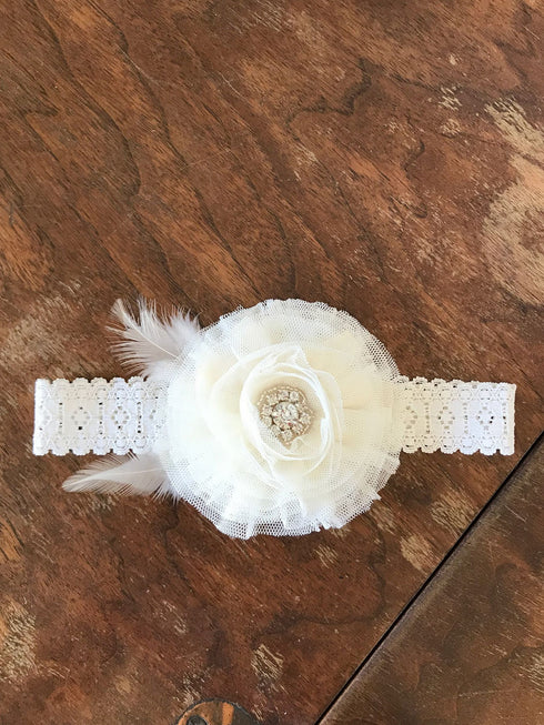 Petite Adele Girls Multi Mesh Feather Sparkle Stylish Headband One Size - SophiasStyle.com